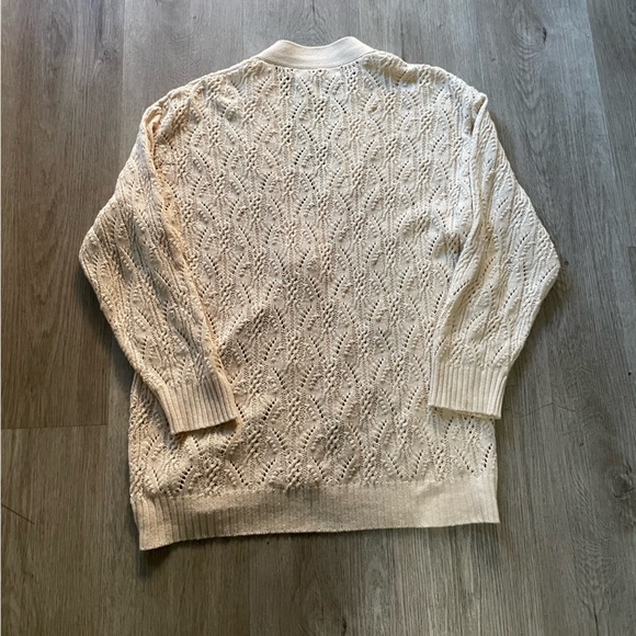 deluc hydra beige khaki knitted button front v neck cardigan sweater size XS - Picture 3 of 5